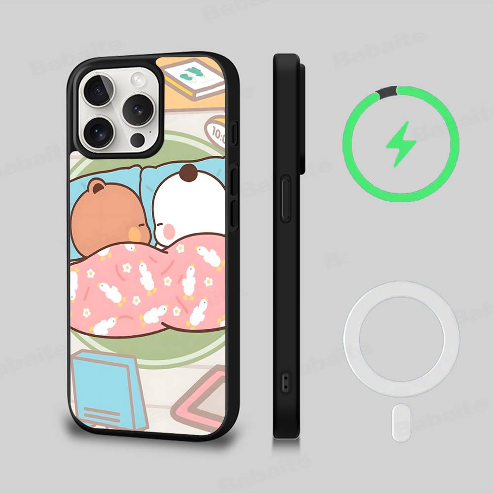 BUBU DUDU Cartoon Magnetic Matte Phone Case For IPhone 16 17 15 14 13 12 11 For Magsafe Wireless Charge Cover