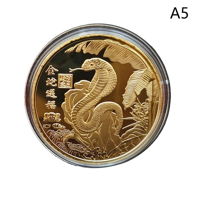 

1 шт. 2025 год Змеи памятные монеты китайский зодиак медали 3D рельефные монеты коллекционные монеты года