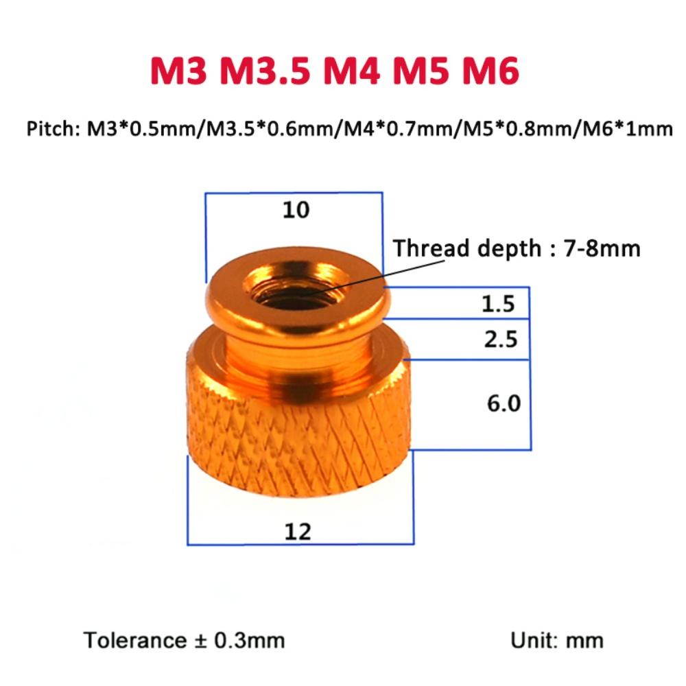 1-10Pcs 10 Colors Anodized Aluminum Knurled Thumb Nut M3-M6 High Step Blind Hole Hand Tight Nut For RC Model Frame
