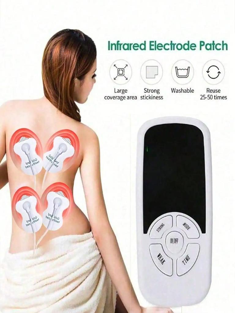 Digitalt meridianterapiapparat med mellomfrekvent massasje, EMS- og TENS-pulsmassasjeapparat, elektriske terapiplaster