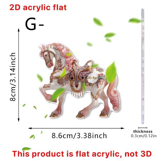 Acrylic Horse Keychain & Hanging Decor - Golden/Ebony Cartoon Style, Car Backpack Home Festival Gift Ornament