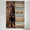 Vintage Humorous Doberman Pinscher Metal Tin Sign, Distressed Text & Dog Illustration, Home Decor for Doberman Owner, Man Cave B
