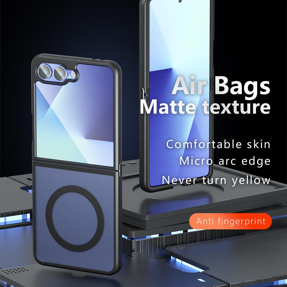 For Samsung Galaxy Z Flip7 5G Case Compatible with MagSafe TPU+PC Matte Skin Touch Phone Cover