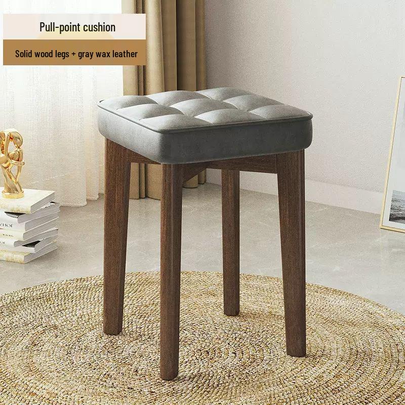 Massivholz Polsterstuhl - Moderner minimalistischer stapelbarer Hocker für Wohnzimmer oder Schreibtisch