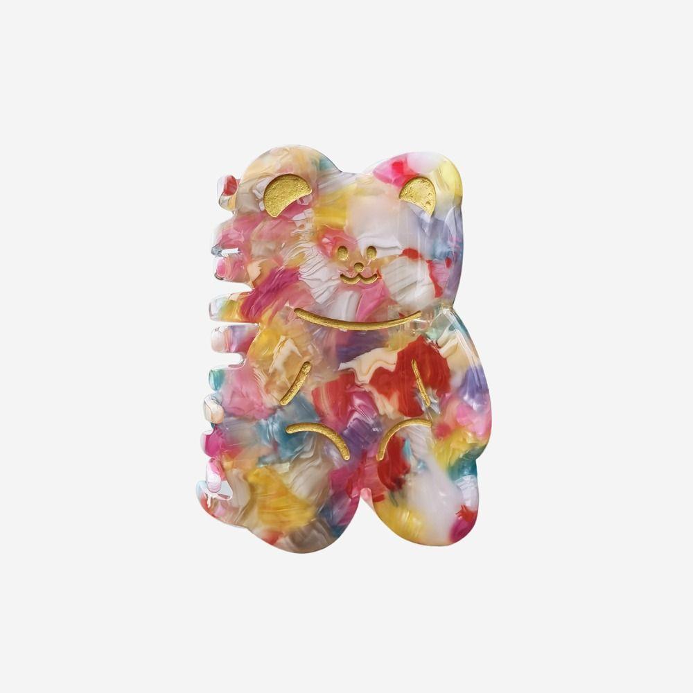 

Ацетатная заколка-акула с животным принтом, заколка для волос из уксусной кислоты с животным принтом, креативная мультяшная заколка-краб для волос в виде медведя, для вечеринки разноцветный