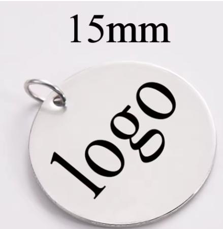 20pcs/lot Stainless Steel Customize Logo Tags Charms for DIY Jewelry Making Personalized Name Logo Disc 3 Colors