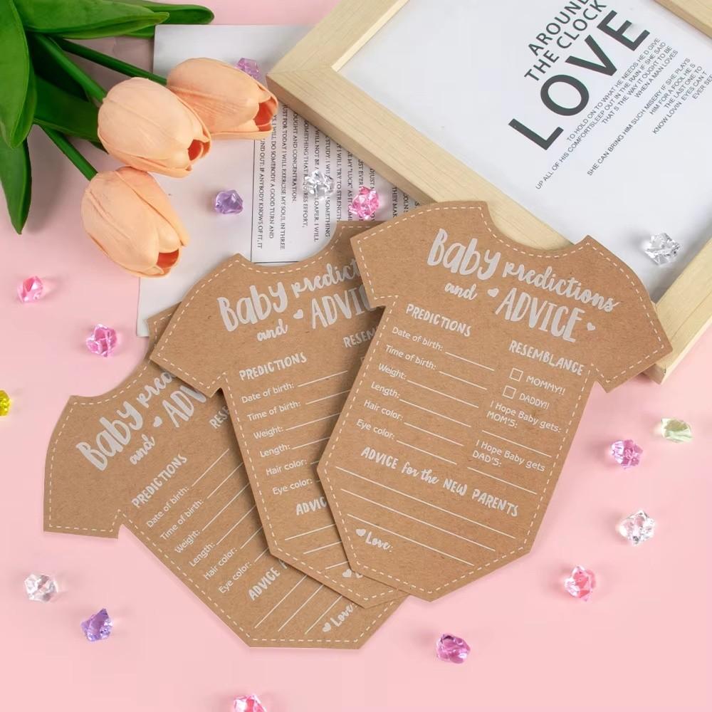 Kraft Paper Baby Gender Reveal Cards Activity Cards Hanging Ornaments Baby Shower Predictions Cards Decorations Cards