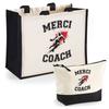 Duo Gift Set - PLANETEE - Thank You Rugby Coach - Jute &; Cotton - 33x42 Cm - HD DTF Print