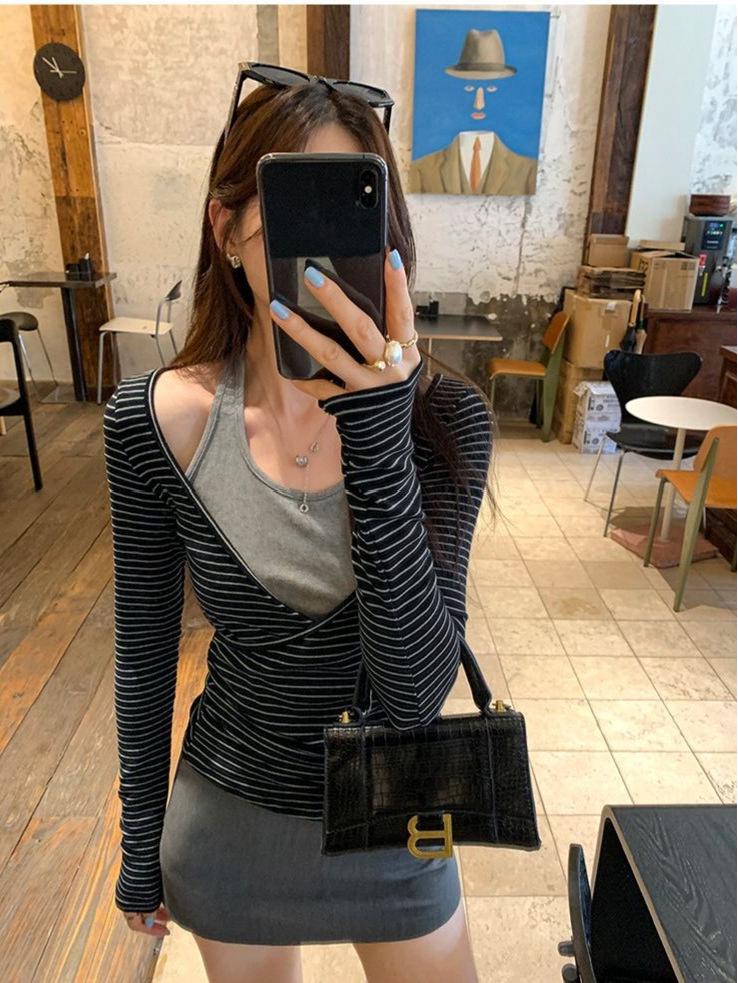 In-Stock Women's Black Long Sleeve Two-Piece Base Layer Tunic – Autumn Collection