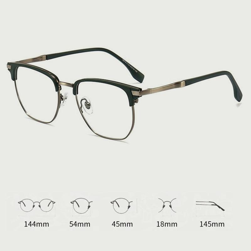 Retro Half-frame Flat Glasses Frame Big Face Men's Big Frame Slim Eyebrow Line Eye Lens Frame Optical Glasses 8958