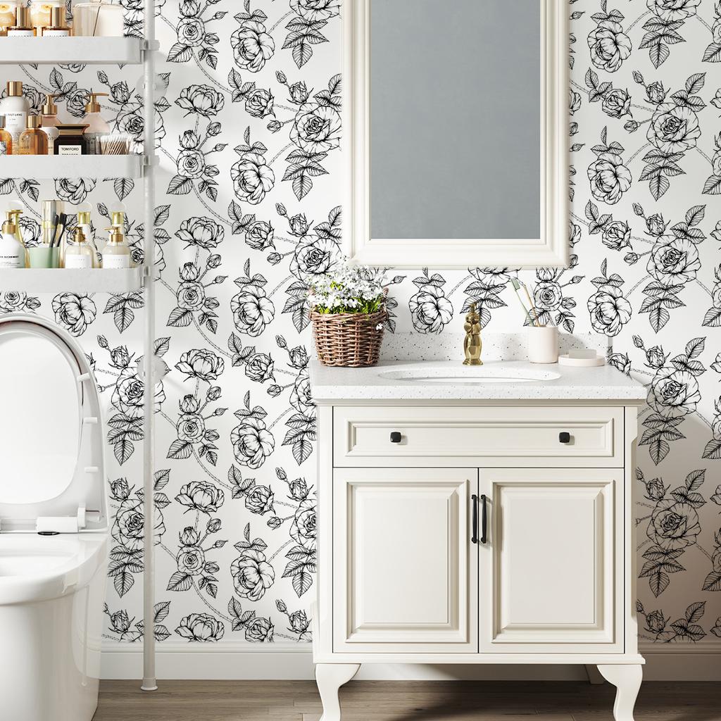 Thickened Wallpaper Self-Adhesive High-End Wall Decoration Flower Green Plant Wall Sticker Room Decoration