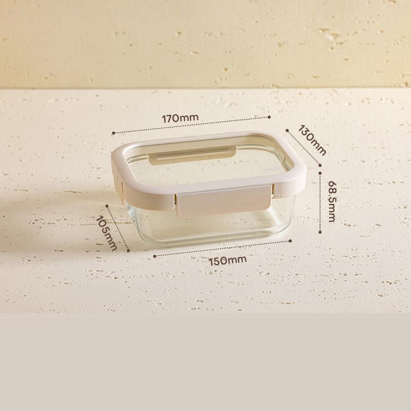 Glass lunch box for office workers microwave oven heating sealed lunch box special bowl with lid divider fresh-keeping box