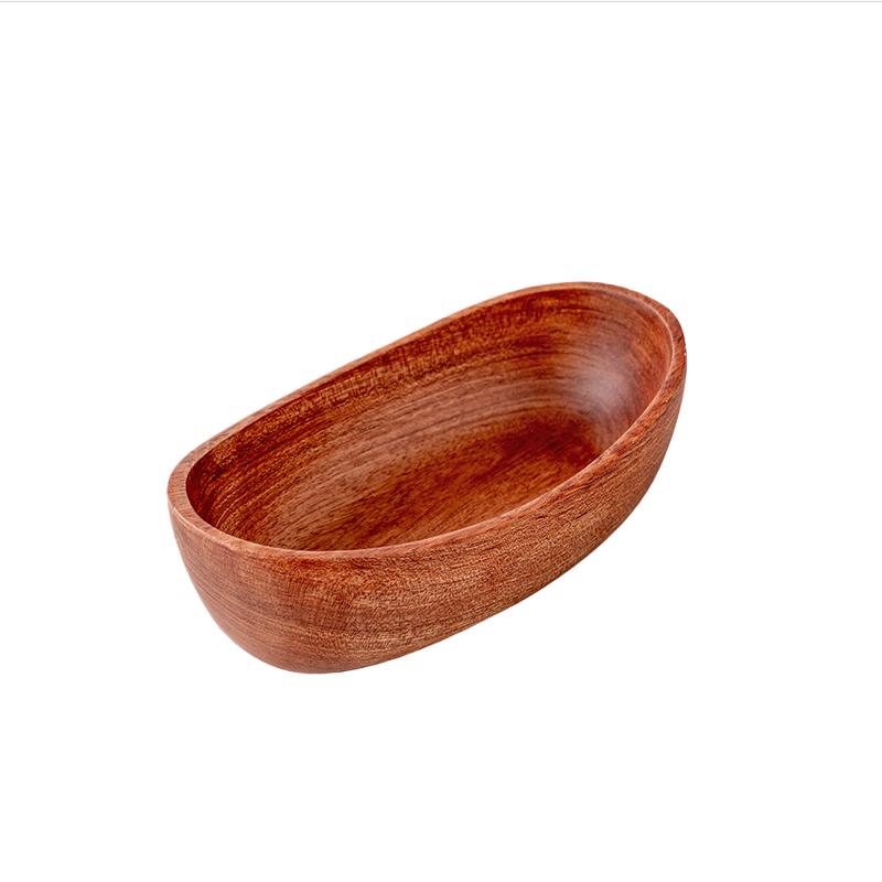 Rosewood Boat-Shaped Serving Bowl