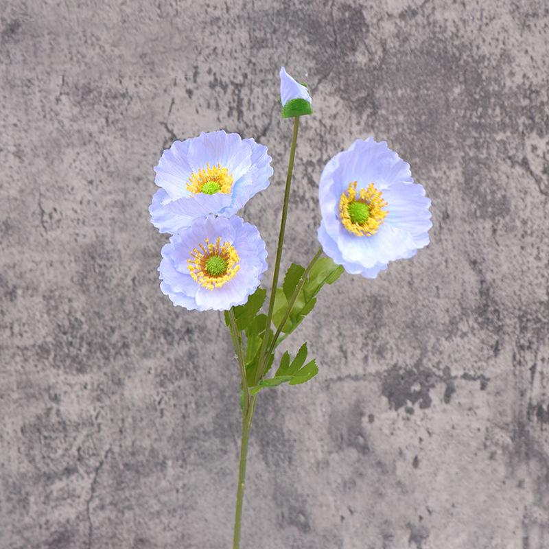 Artificial Flowers Fake Poppy Silk Flowers Long Stem Housewarming Garden Decor Wedding Poppy Flower Wedding Bridal DIY Bouquet