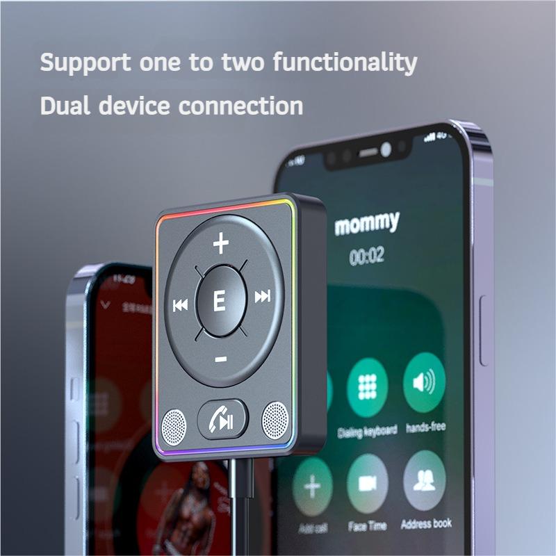 Bluetooth 5.4 Car Adapter With Dual Mics And Noise Cancellation, AUX Bluetooth Car Kit For Hands-Free Calls And Stereo Audio