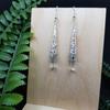 Retro Silver Color Filigree Long Crystal Dangle Earrings for Women Halloween Fantasy Elf Witchy Fairy Cosplay Jewelry Party Gift