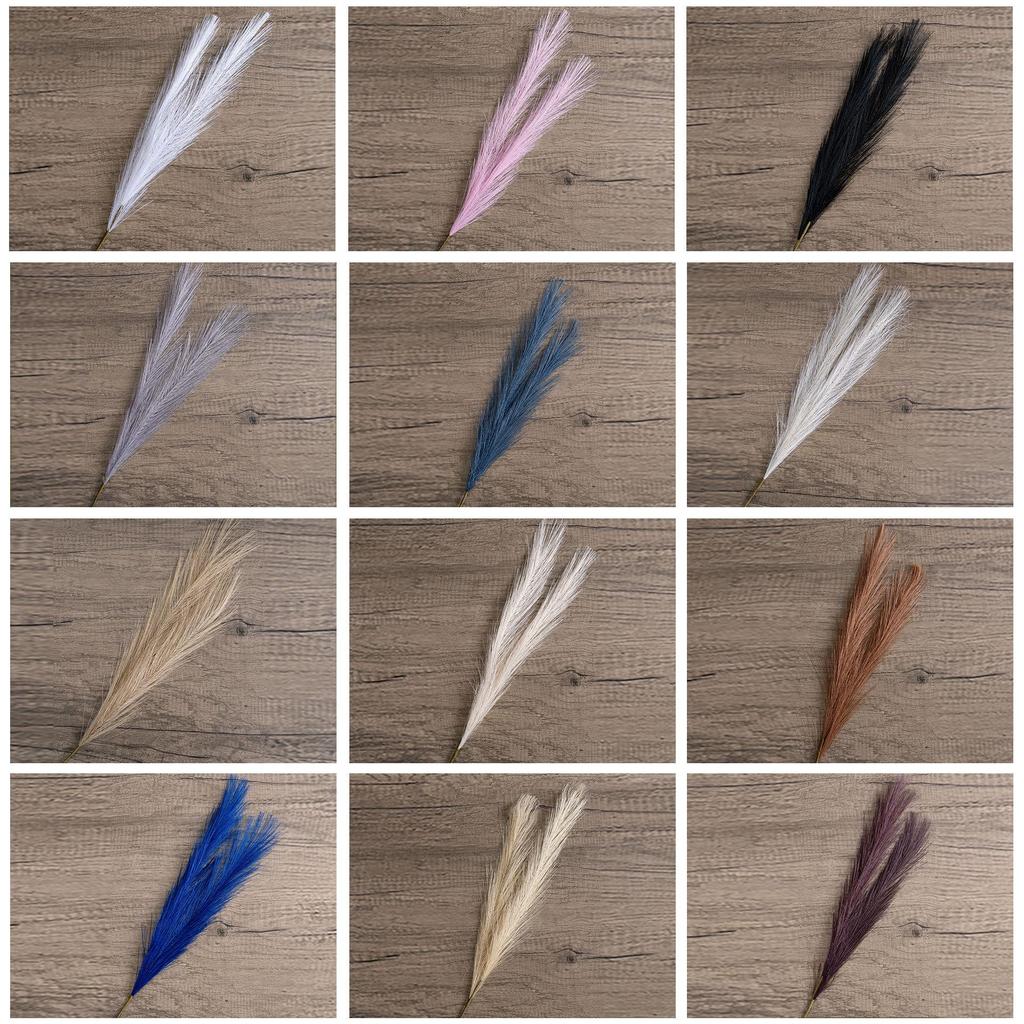 INS Style Pampas Grass & Green Plants Artificial Flowers for Wedding Decor & Crafts