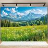 2D Mountain Forest Meadow Backdrop Spring Nature Party Photo Booth Background