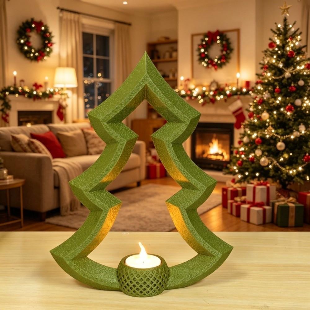 Plastic Christmas Tree Candle Holder 3D Printed Christmas Tree Ornament Home Decor