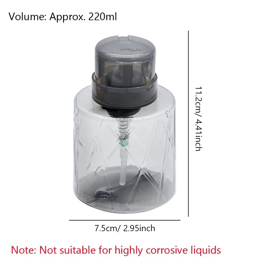 Portable Leak-Proof Empty Pump Dispenser Nail for Nail Cleaner Makeup Remover Container Press Bottle
