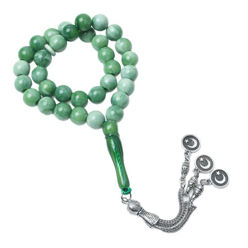 Unisex 33-Bead 10mm Tasbih: Middle Eastern Muslim Prayer Beads