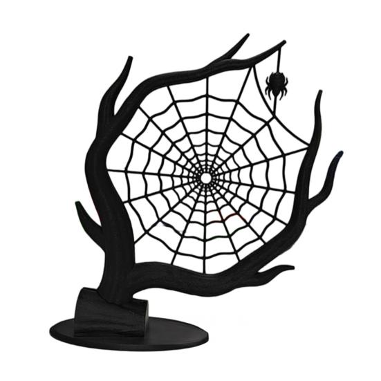 3D Printed Spider Web Decoration, Tree Web Jewelry Organizer Holder, Earrings Rings Bracelets Storage Display Stand, Halloween Party Gift