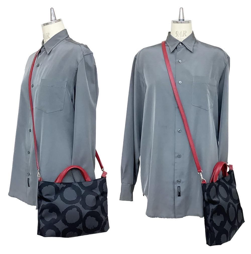 Kyoto Naniwaya Lightweight Nylon Shoulder Crossbody Beautiful Design for [HARUBE] 2-Way Bag, Tote, Handbag, Bag, Artisan-Dyed, Women, #E6-693 "Circle"