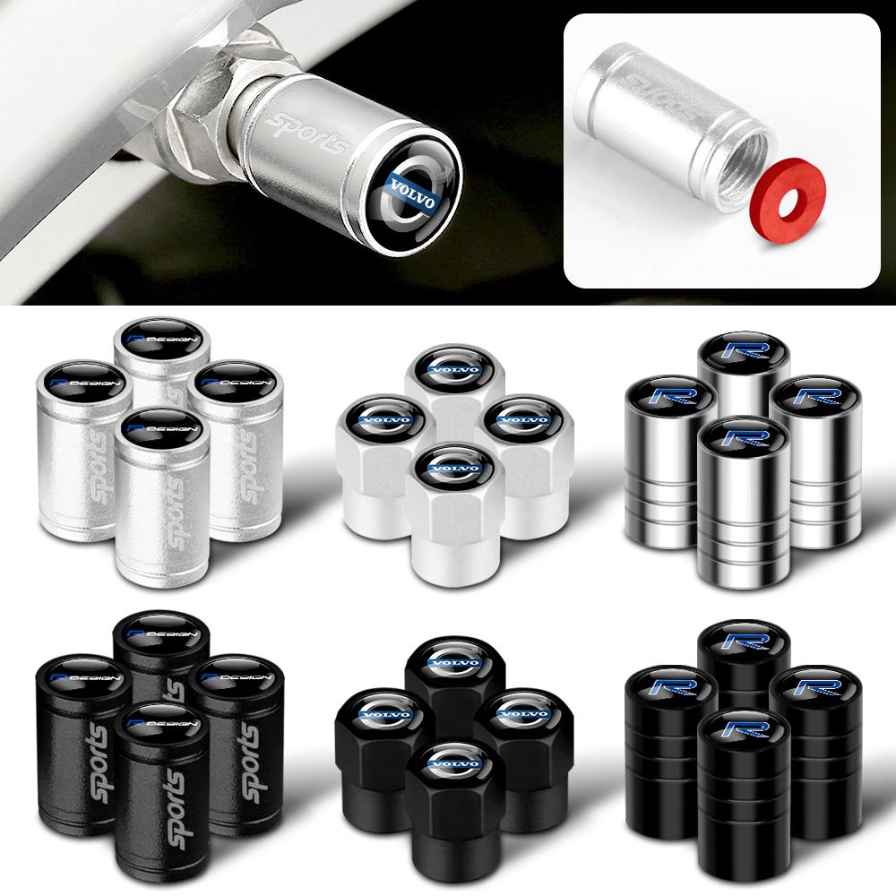 Nqgdf9 4 PCS Car Metal Wheel Tire Valve Dust Cap Accessories for Volvo R Xc60 V50 V40 Xc90 S60 S40 S60 V90 V60 Ex90 S90 Xc40