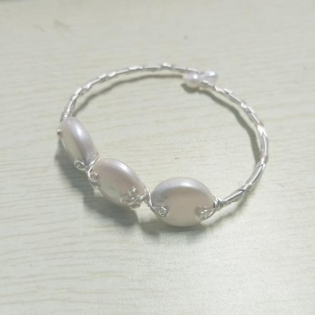 Natural Freshwater Pearl Bracelet Three Pearl Winding Hand Inlaid Bracelet