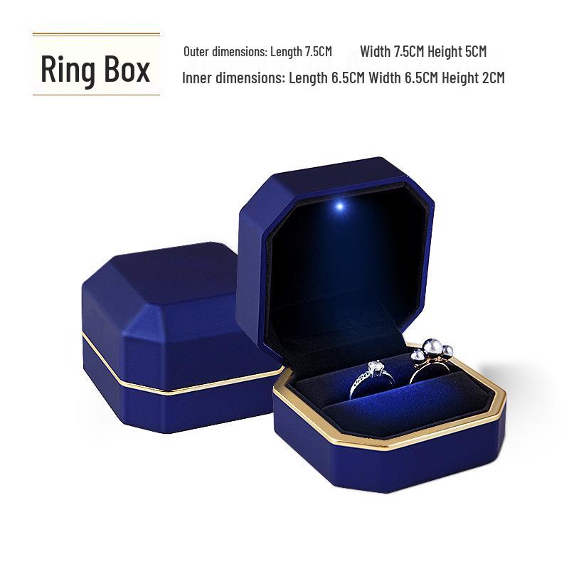 LED Light Lacquer Jewelry Box for Pendants, Bracelets, Rings, Charms, Bangles, Diamonds, Necklaces, and Couple Rings.