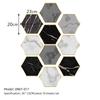 50Pcs Grey and White Marble Wood Bohemian Peel and Stick Self-Adhesive Hexagon Tile Stickers for Home Cabinet Kitchen Living Room Wall
