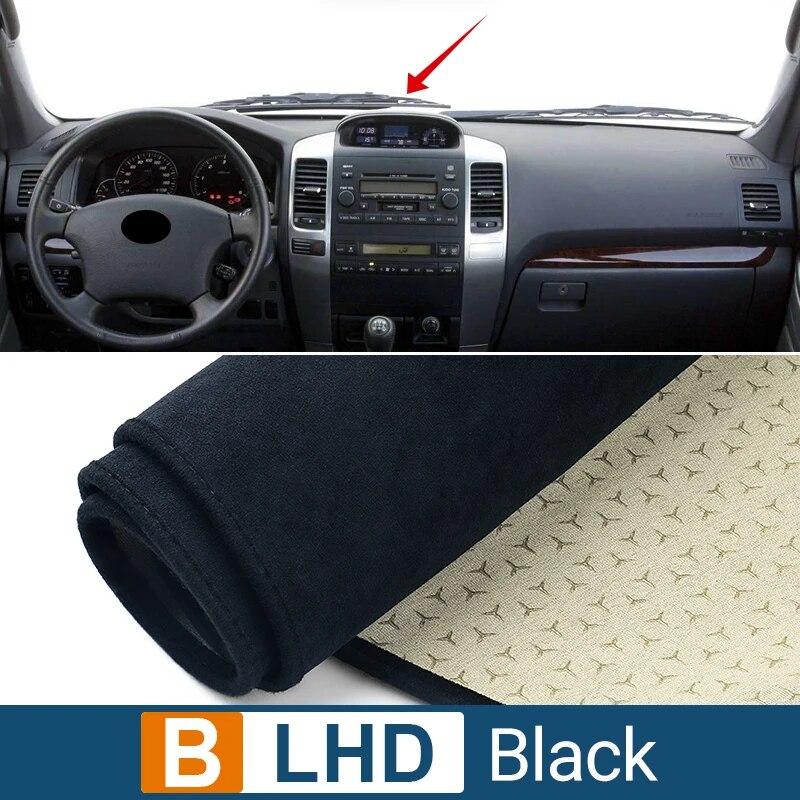 For Toyota Land Cruiser Prado 120 J120 2003-2006 2007 2008 2009 Bil Dashboard Deksel Unngå lyspute Anti-UV-tepper Sklisikker matte