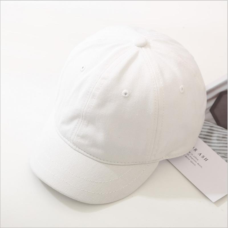 Short Brim Solid Color Dad Hat Adjustable Fashion New Unisex Hip Hop Spring Summer Soft Snapback Custom Logo Baseball Cap