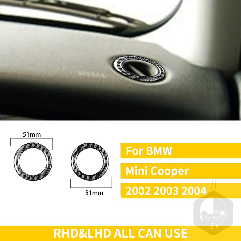 

Для Mini Cooper Hatch One R50 R53 2002 2003 2004 приборная панель автомобиля противозапотевающая трубка наклейка из углеродного волокна кольцо интерьер чёрный
