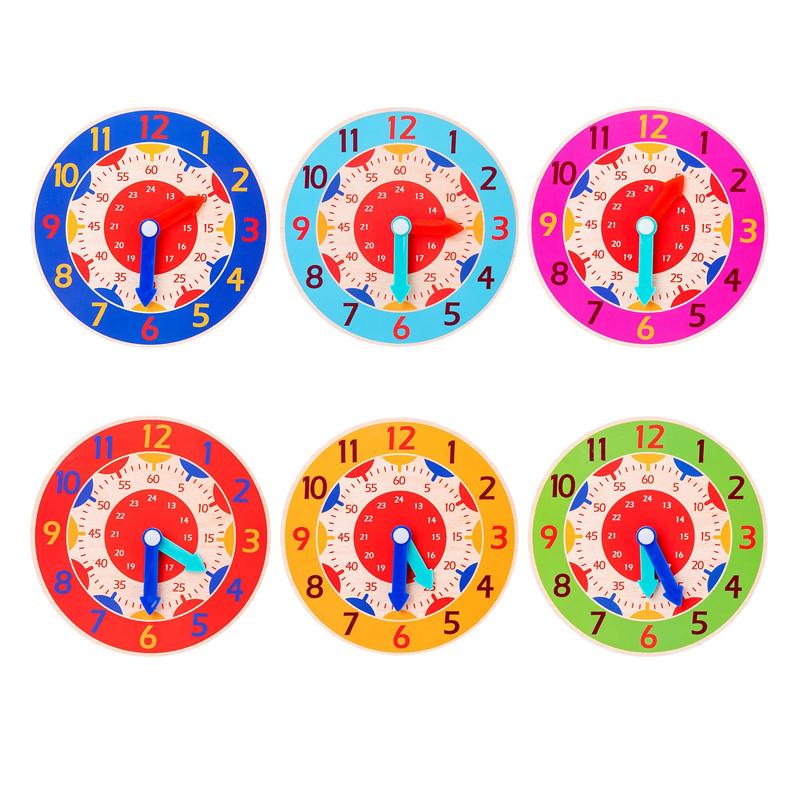 Children Montessori Clock Educational Toys Hour Minute Second Cognition Colorful Clocks Jigsaw Toy Kids Early Preschool Teaching