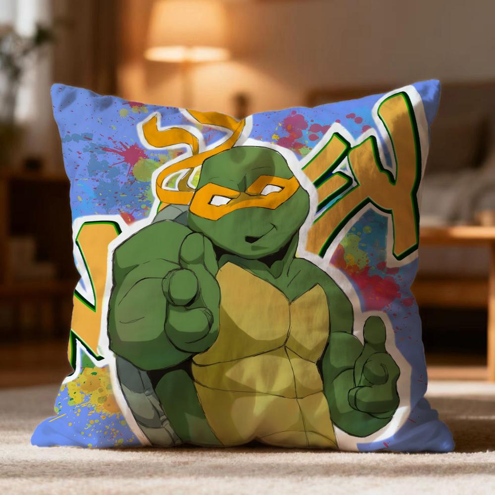 Hot TTeenage Mutant Ninja Turtleses Cushion Cover Soft Washable Pillow Case Multi-Scene for Couch Bed Travel Office Use