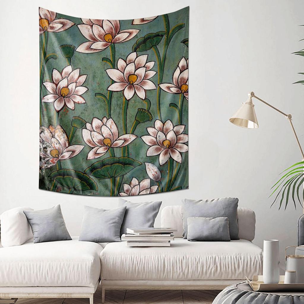 Elegant Lotus Tapestry Decor Painting Suitable for Living Room and Bedroom Home Beautification
