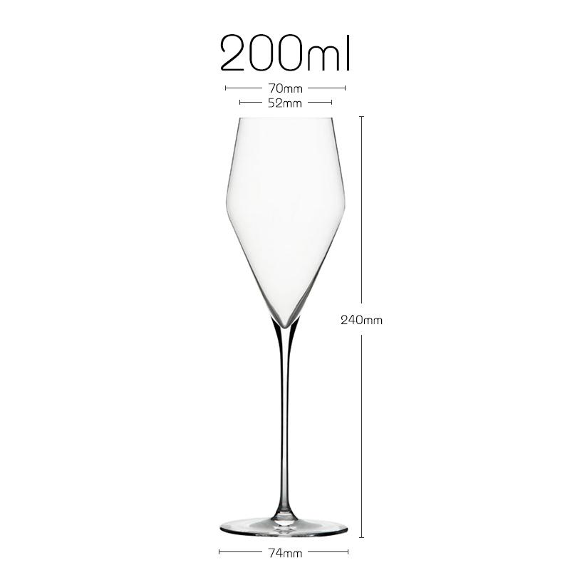 

JINYOUJIA Zalto стильный высококлассный банкетный хрустальный бокал для вина ручной работы чрезвычайно тонкий мастерски выполненный идеальный безупречный классический кубок CHAMPAGNE 200ml(801-900ml)