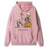 Halloween Is Good and Life Pumpkin Skeleton Halloween Cute Blank Hoodies Polyester Fiber Men's Oversize Long Sleeve Alphabet