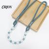 No Drill Curtain Buckles 2Pcs Tiebacks with Pearls, Handmade Decorative Holdbacks Rope, Outdoor Farmhouse Ties Tie Backs for Curtains, Holders Drapes