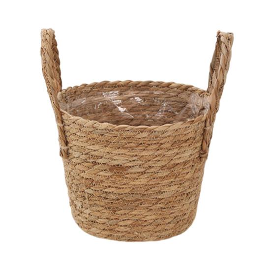 

Wicker Planter Basket with Handles Indoor Outdoor Plants Rattan Woven Planter Pot Home Small