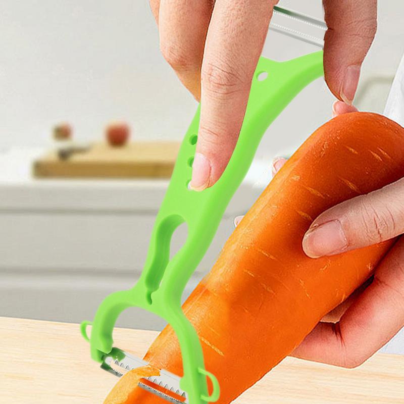 Kartoffelschäler Rutschfest Doppelkopf Lebensmittelreibe Gemüseschäler mit Rutschfestem Griff für Küche für Obst Kartoffeln Karotte