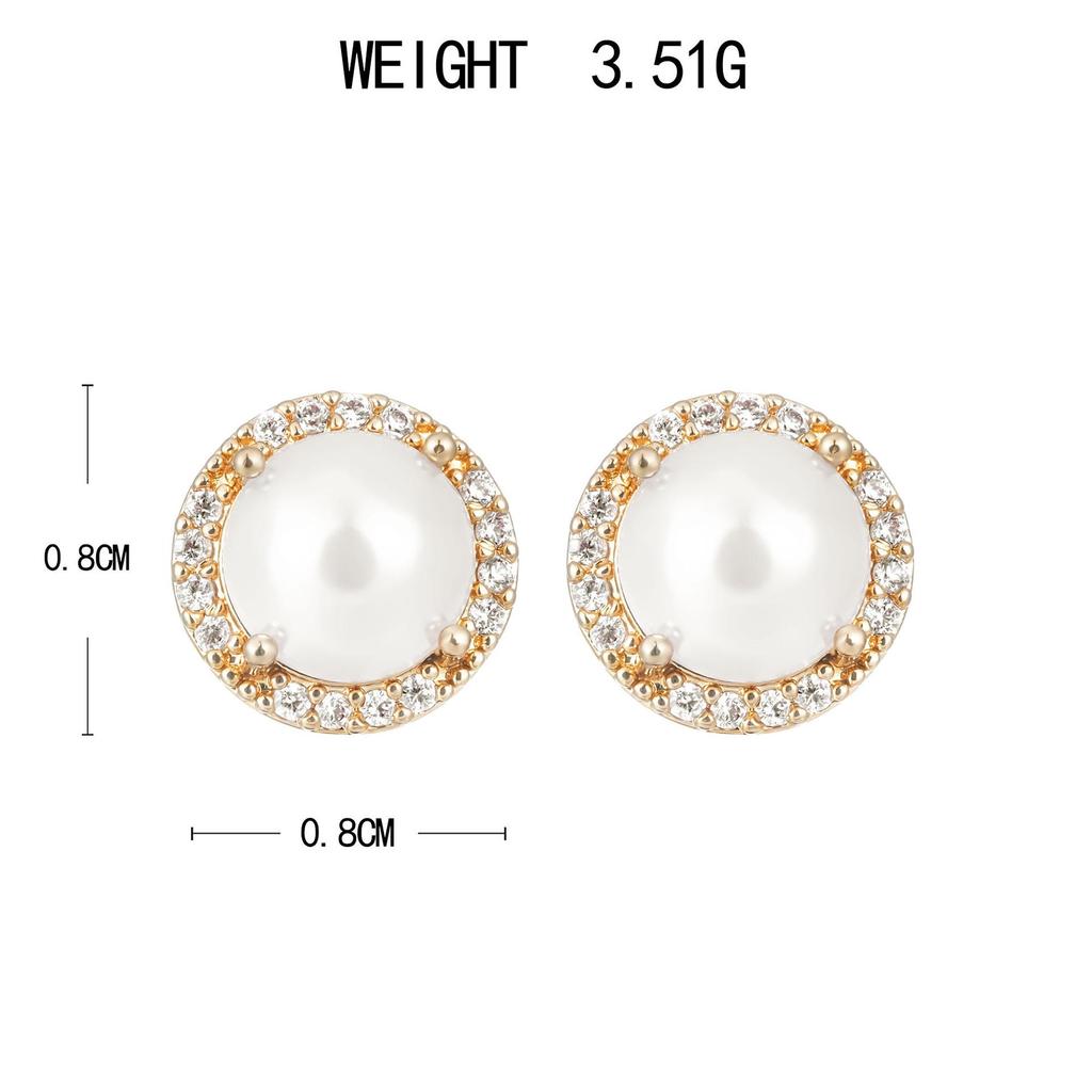 European & American Fashion Copper Pearl Zircon Ear Clips: Non-Pierced, Versatile Style