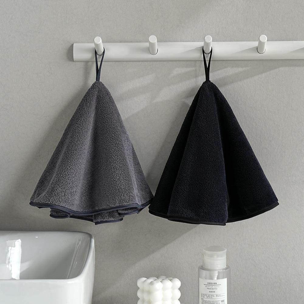 2PCS Super Absorbent Hand Towel Hanging Bath Towel Morden Round Kitchen Towel  Washbasin