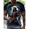Fashion 3D Skull New Printed T-Shirt Men's Summer Outdoor Men's Short Sleeve Tee Round Neck