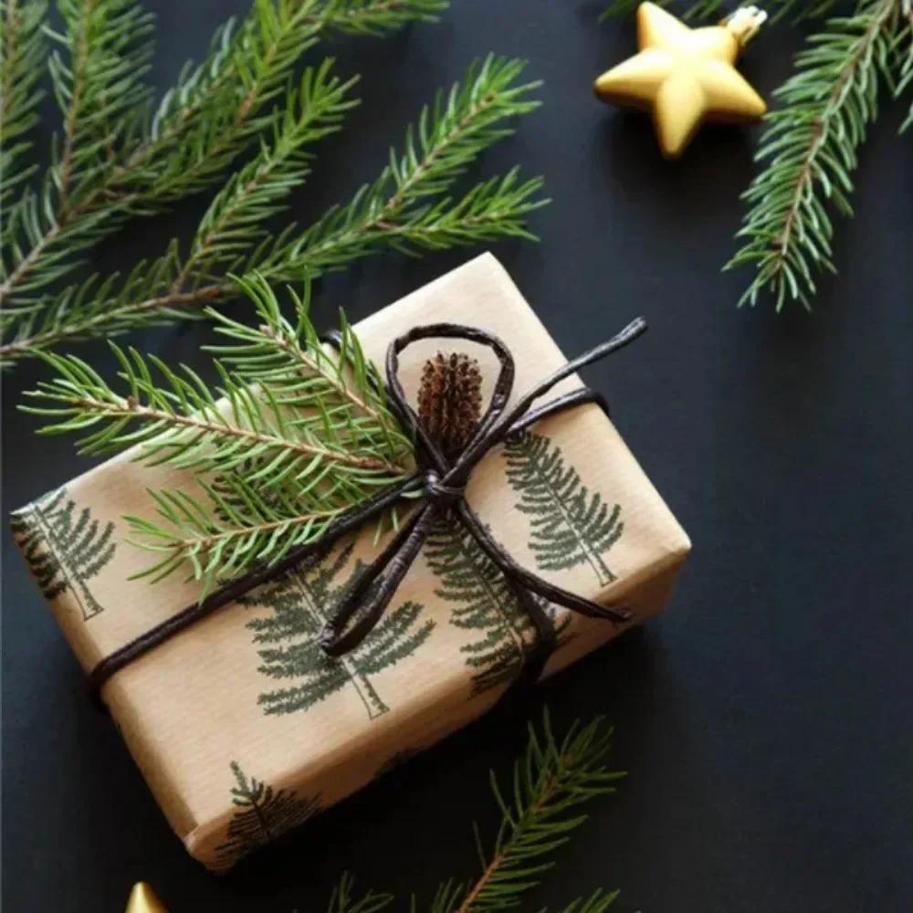 28CM 3 fork double-sided Christmas pine branch imitation tree Christmas tree Christmas wreath gift box decoration accessories