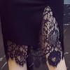 Single-breasted Lace Patchwork Sexy Skirt Women Fashion Solid Color Slim High Waist Skirts