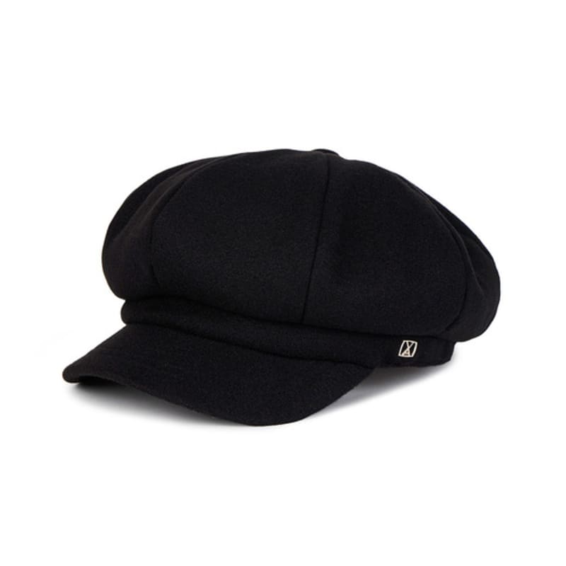 VARZAR VA Square Studded Wool Newsboy Cap Black