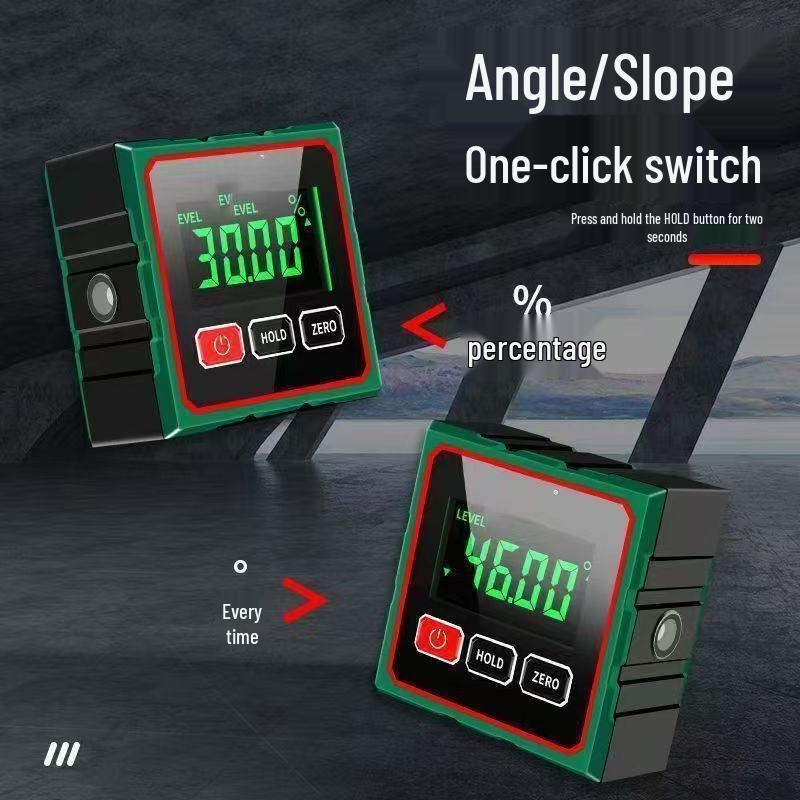 Cyfrowy inklinometr magnetyczny Precision 360° z inteligentnym wyświetlaczem laserowym i poziomicą