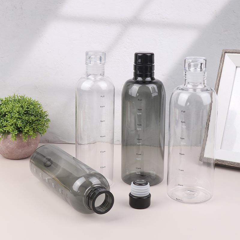 Water Cup Sport Water Bottle With Time Scale Couple Plastic Portable Water Container Anti-Drop Outdoor Water Bottle
